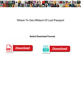 Where to Get Affidavit of Lost Passport