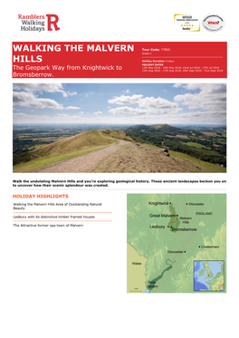 Walking the Malvern Hills Area of Outstanding Natural Beauty