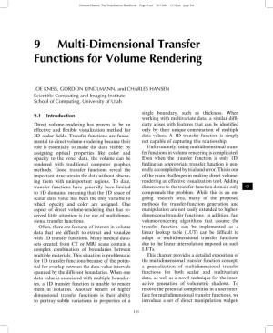 9 Multi-Dimensional Transfer Functions for Volume Rendering