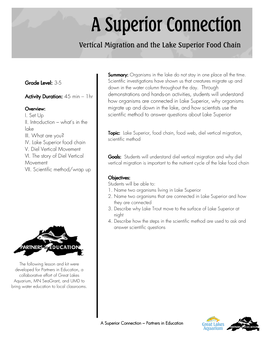 Vertical Migration and the Lake Superior Food Chain