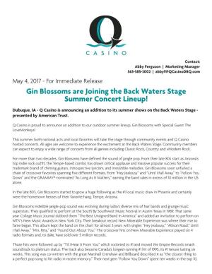 Gin Blossoms Are Joining the Back Waters Stage Summer Concert Lineup!