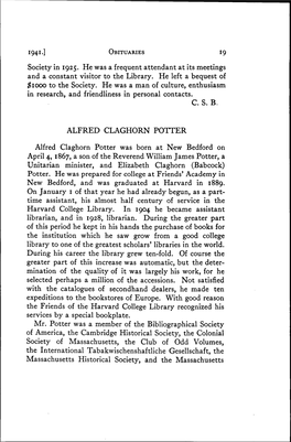 Alfred Claghorn Potter