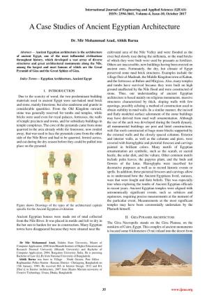 A Case Studies of Ancient Egyptian Architecture