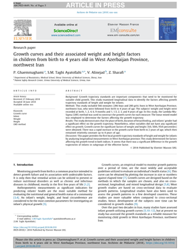 Growth Curves and Their Associated Weight and Height Factors in Children