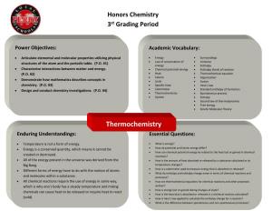 Thermochemistry • Spontaneous Process • System • Entropy • Second Law of Thermodynamics • Free Energy • Kinetic Molecular Theory