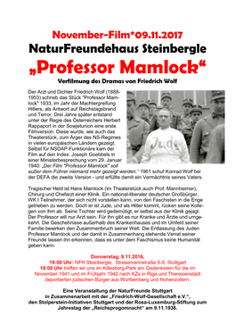„Professor Mamlock“ Verfilmung Des Dramas Von Friedrich Wolf