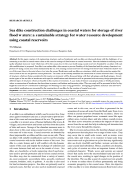 Sea Dike Construction Challenges in Coastal Waters for Storage of River