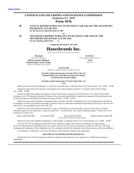 Hanesbrands Inc. (Exact Name of Registrant As Specified in Its Charter)