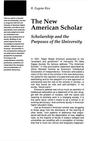 The New American Scholar