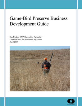 Game-Bird Preserve Business Development Guide
