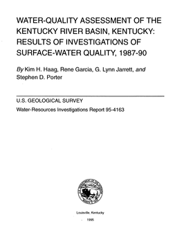 Results of Investigations of Surface-Water Quality, 1987-90