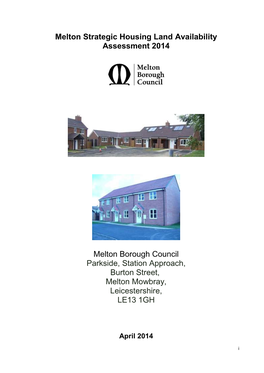 Melton Strategic Housing Land Availability Assessment 2014