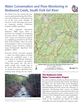 Water Conservation and Flow Monitoring in Redwood Creek, South Fork Eel River