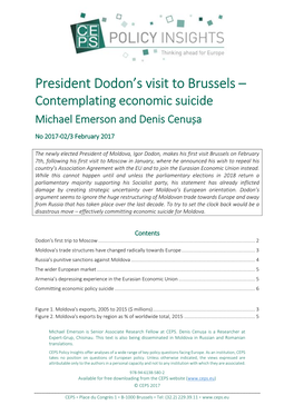 President Dodon's Visit to Brussels –