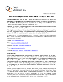 New World Expands Into Music Nfts and Signs Karl Wolf