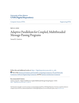 Adaptive Parallelism for Coupled, Multithreaded Message-Passing Programs Samuel K