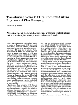 The Cross-Cultural Experience of Chen Huanyong