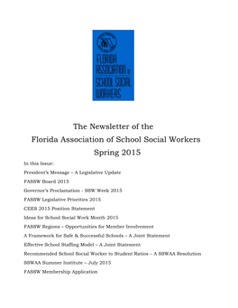 The Newsletter of the Florida Association of School Social