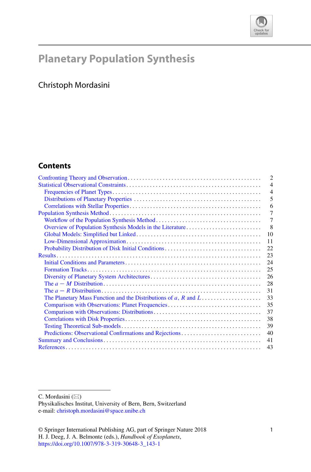 Mordasini Review of Planetary Population Synthesis