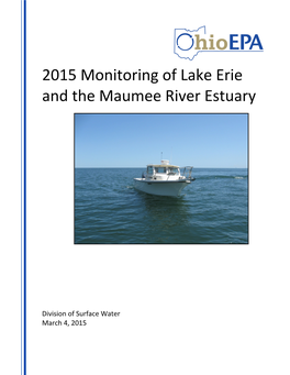 2015 Monitoring of Lake Erie and the Maumee River Estuary