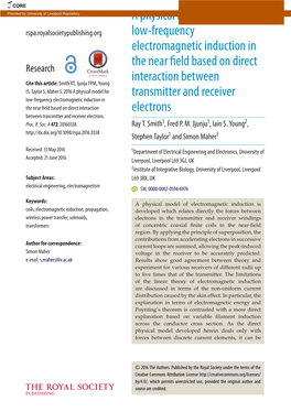 A Physical Model for Low-Frequency Electromagnetic Induction in the Near Field Based on Direct Interaction Between Transmitter A