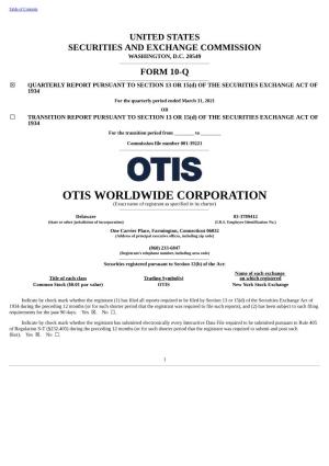OTIS WORLDWIDE CORPORATION (Exact Name of Registrant As Specified in Its Charter) ______