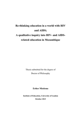 And AIDS- Related Education in Mozambique