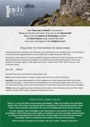The World of Irish Imbas So, Er