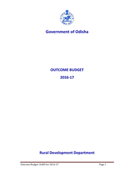 OUTCOME BUDGET 2016-17 Rural Development