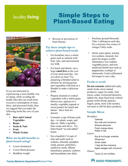 Simple Steps to Plant-Based Eating