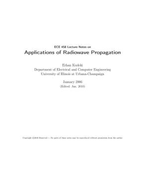 Applications of Radiowave Propagation