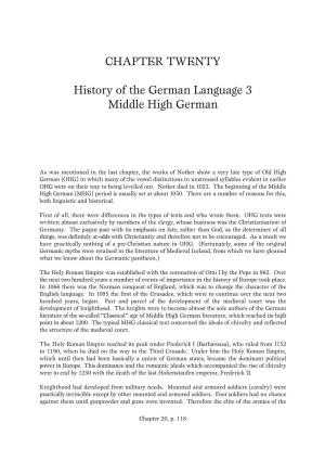 CHAPTER TWENTY History of the German Language 3 Middle High