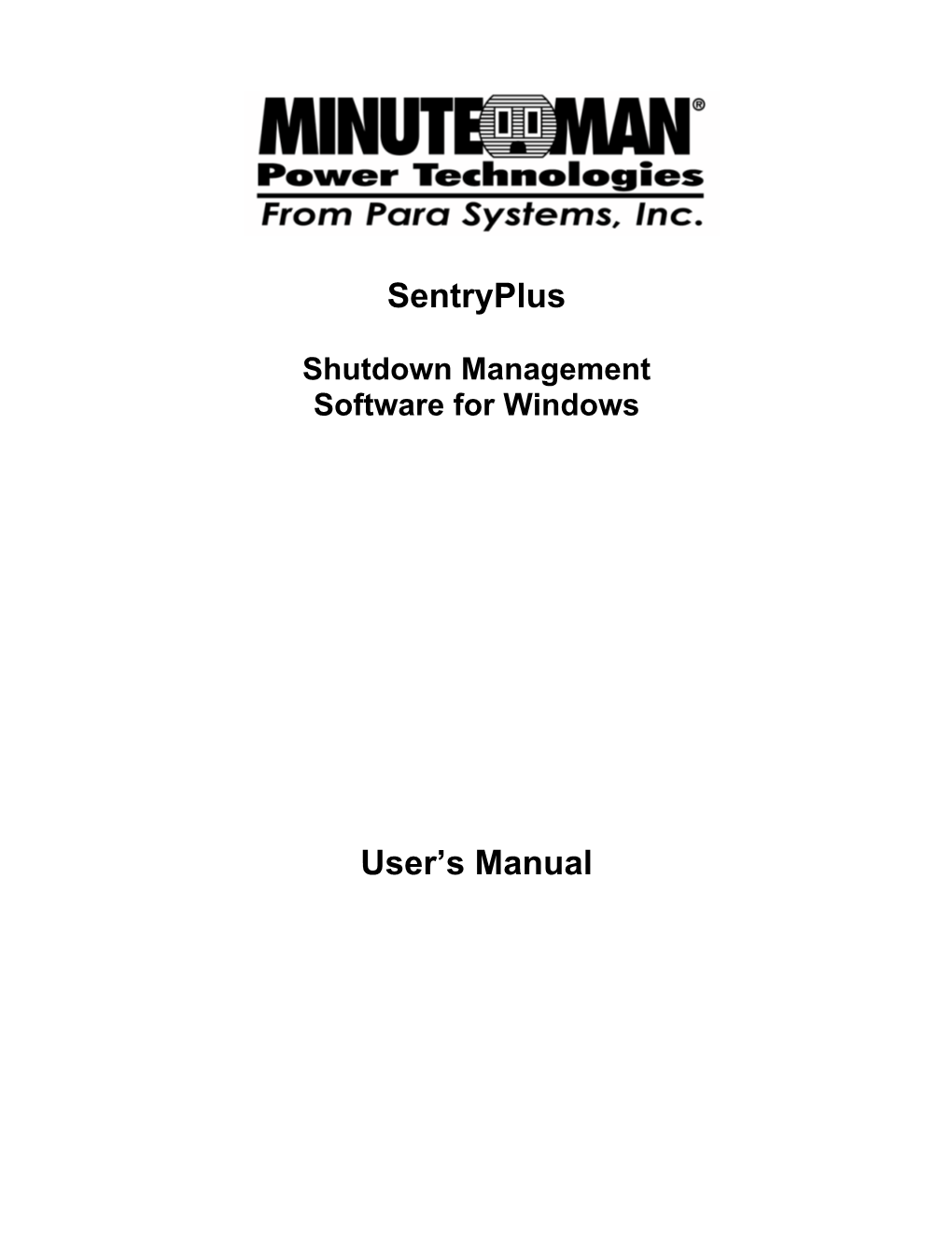 Sentryplus User's Manual