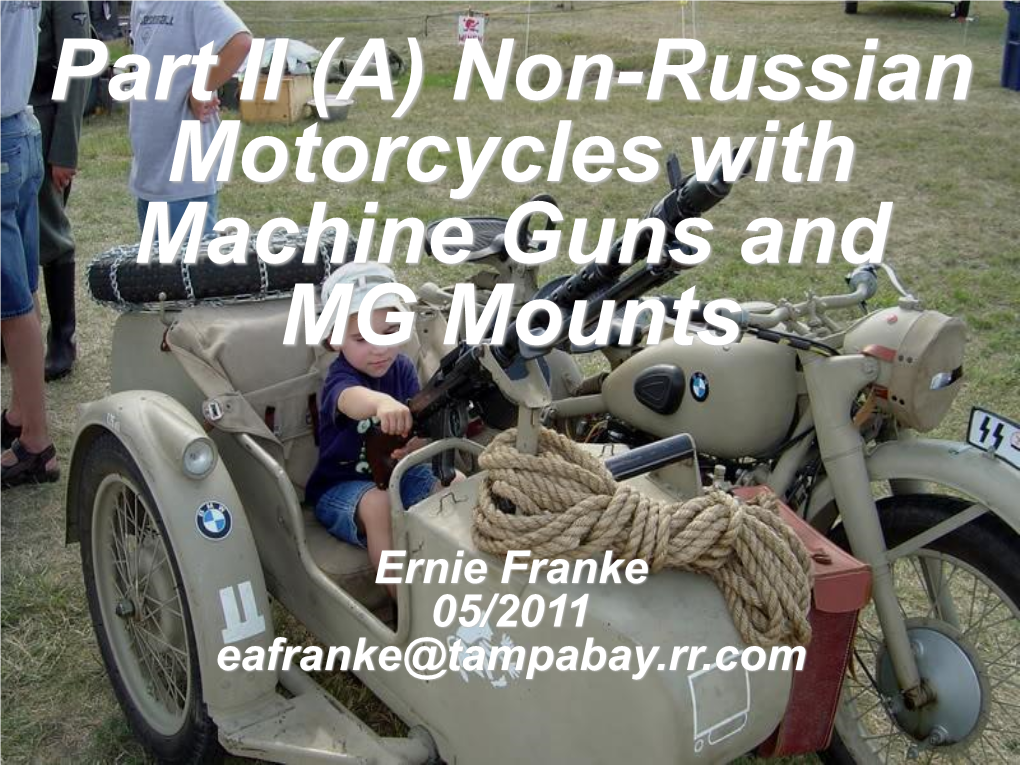 Part II (A) Non-Russian Motorcycles with Machine Guns and MG Mounts