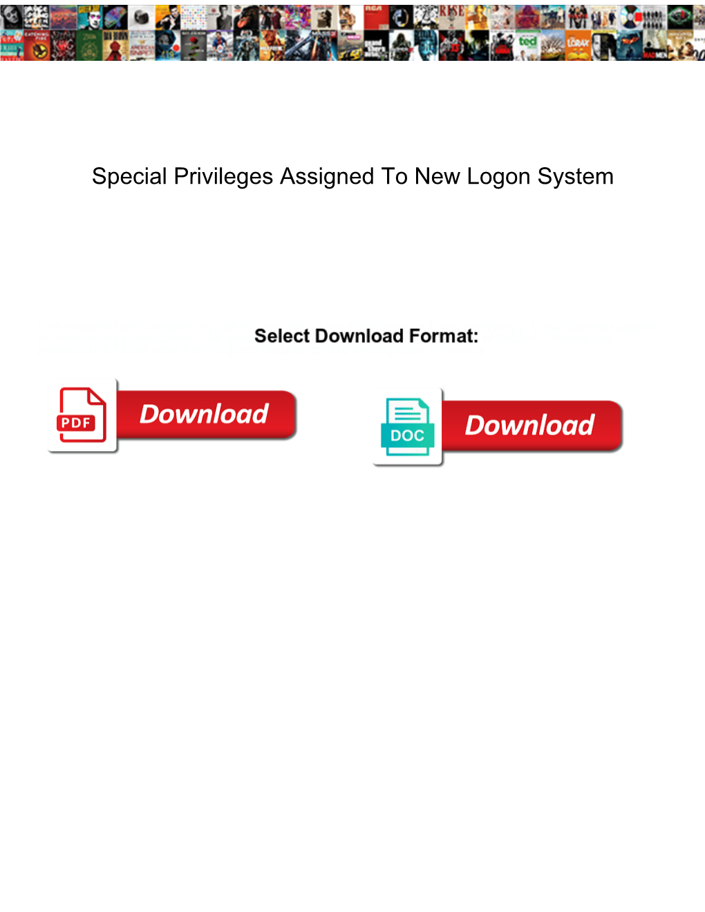 Special Privileges Assigned to New Logon System