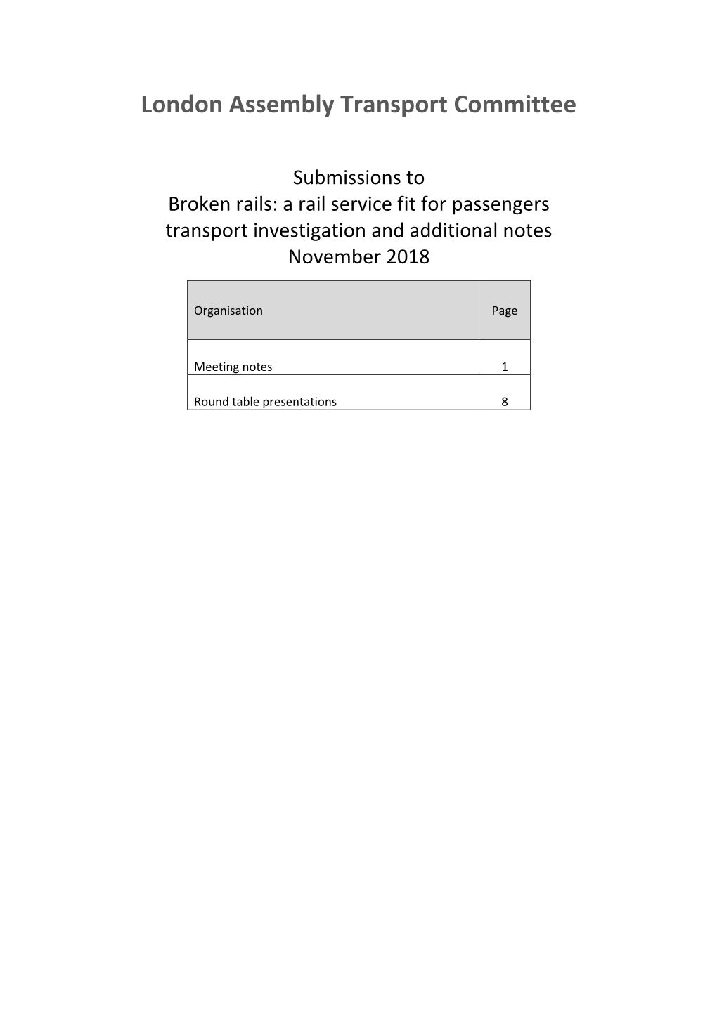 London Assembly Transport Committee