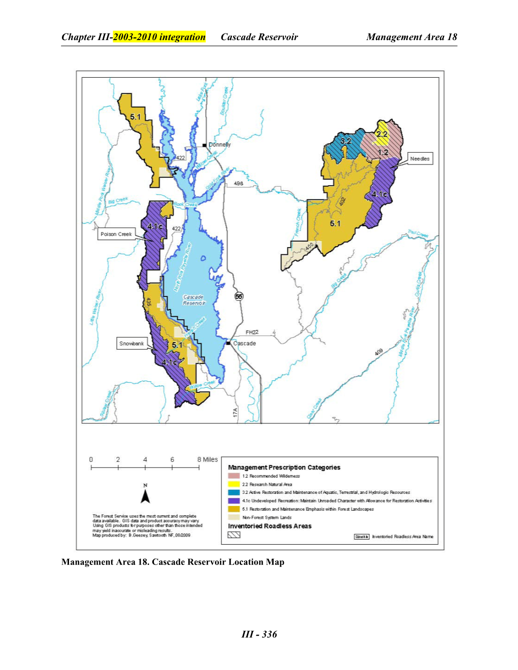 Cascade Reservoir Location Map