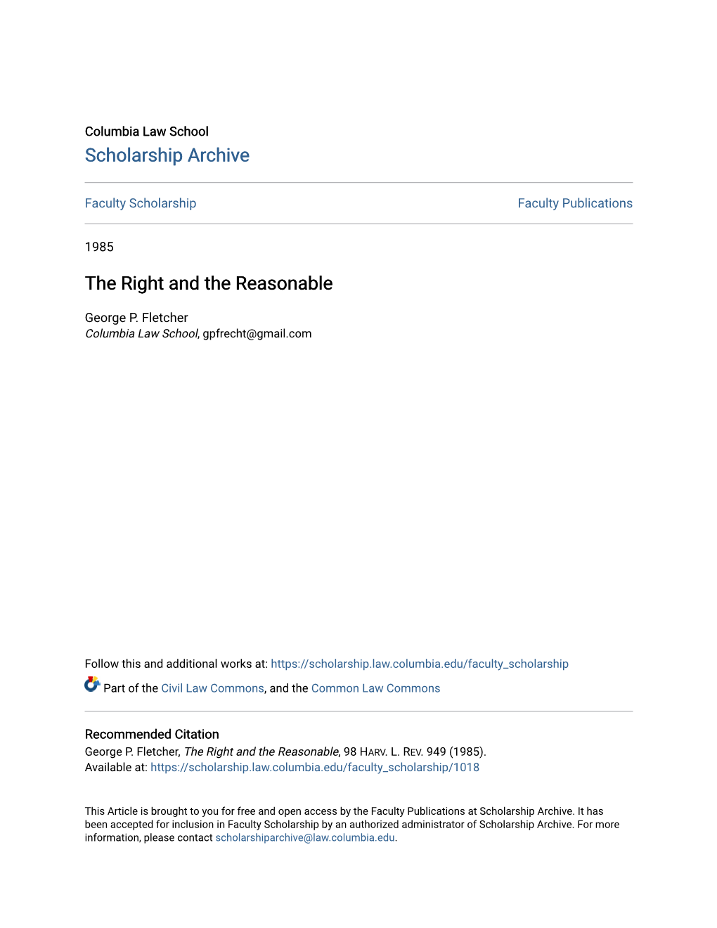 The Right and the Reasonable