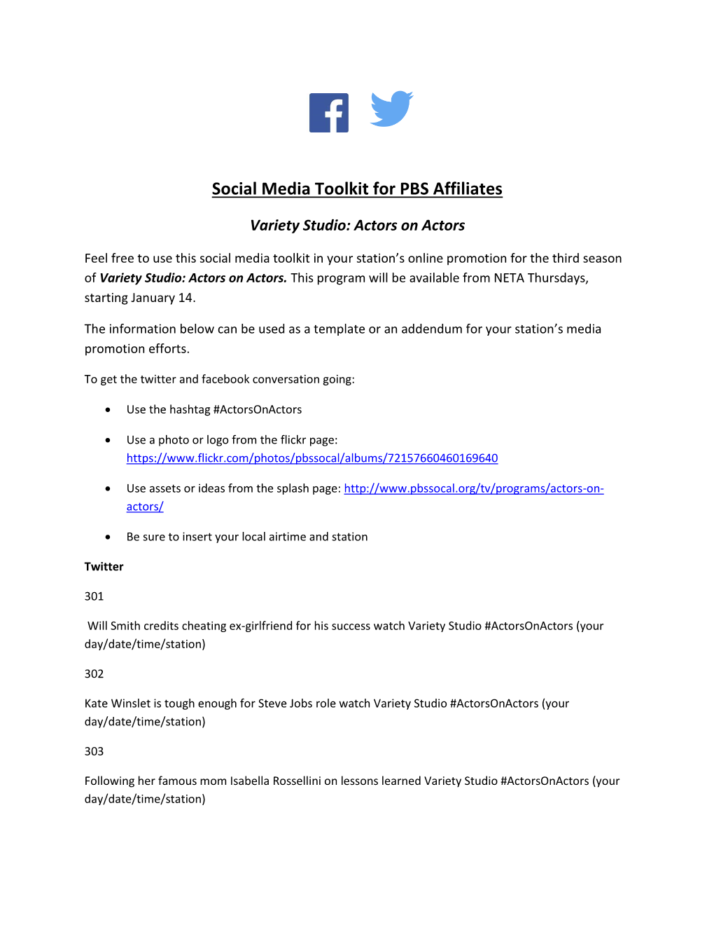 Social Media Toolkit for PBS Affiliates