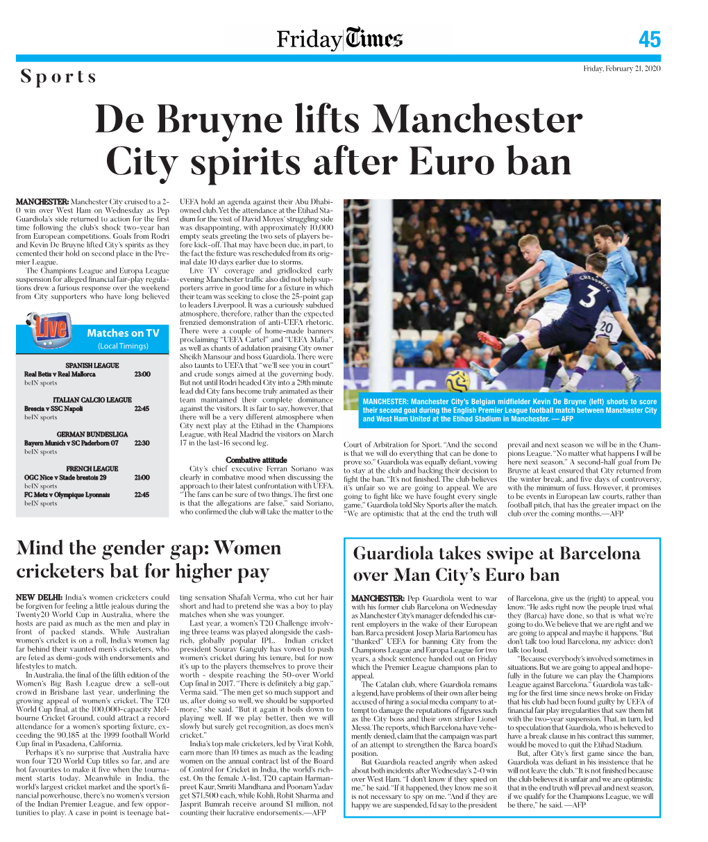 De Bruyne Lifts Manchester City Spirits After Euro Ban