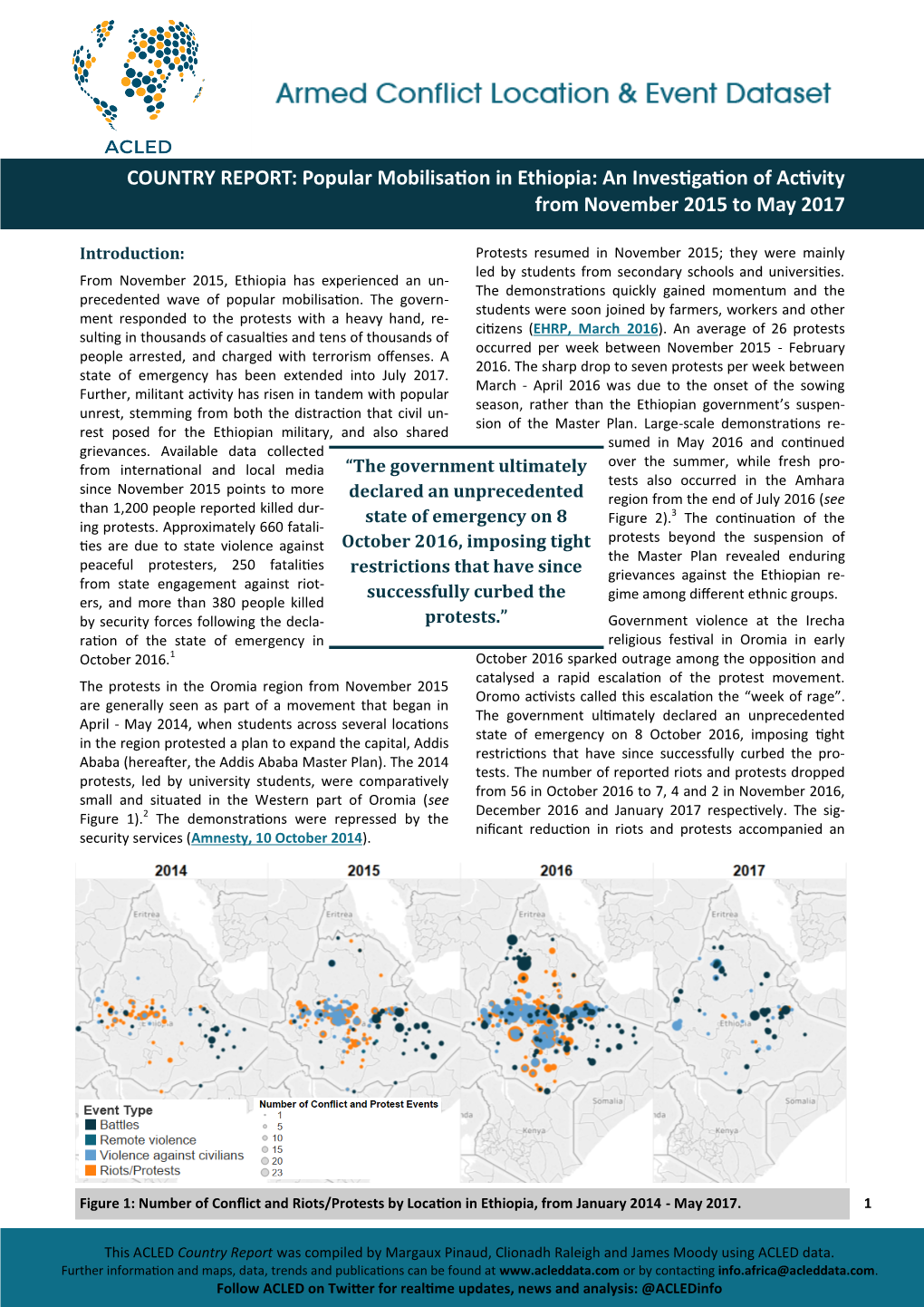 COUNTRY REPORT: Popular Mobilisation in Ethiopia: an Investigation of Activity from November 2015 to May 2017