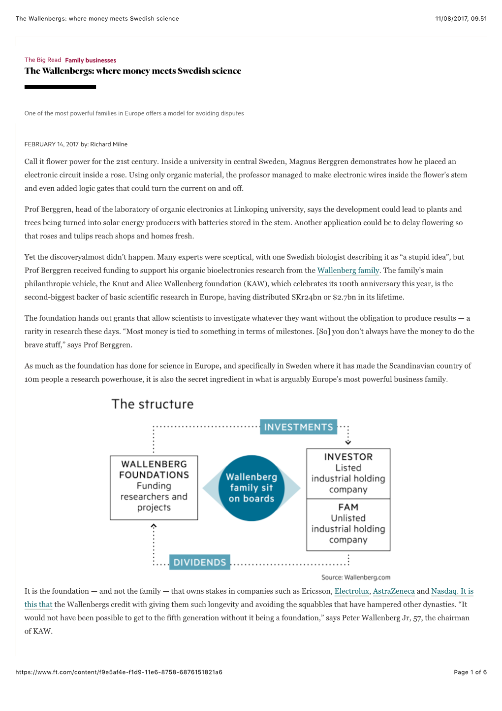 The Wallenbergs: Where Money Meets Swedish Science 11/08/2017, 09.51