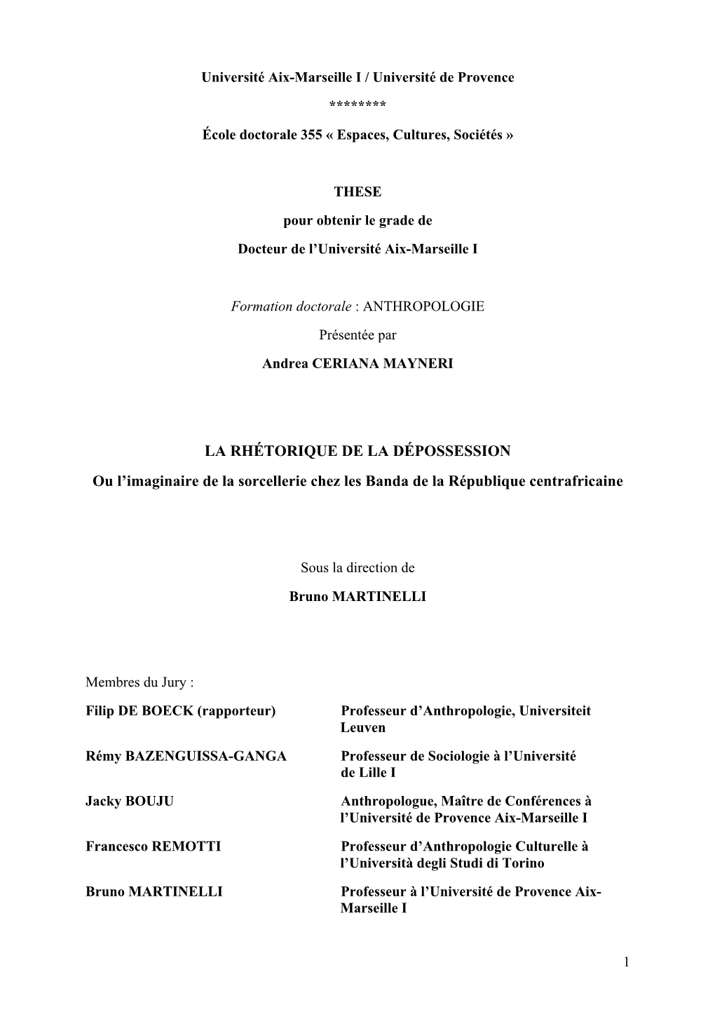 LA RHÉTORIQUE DE LA DÉPOSSESSION Ou L'imaginaire