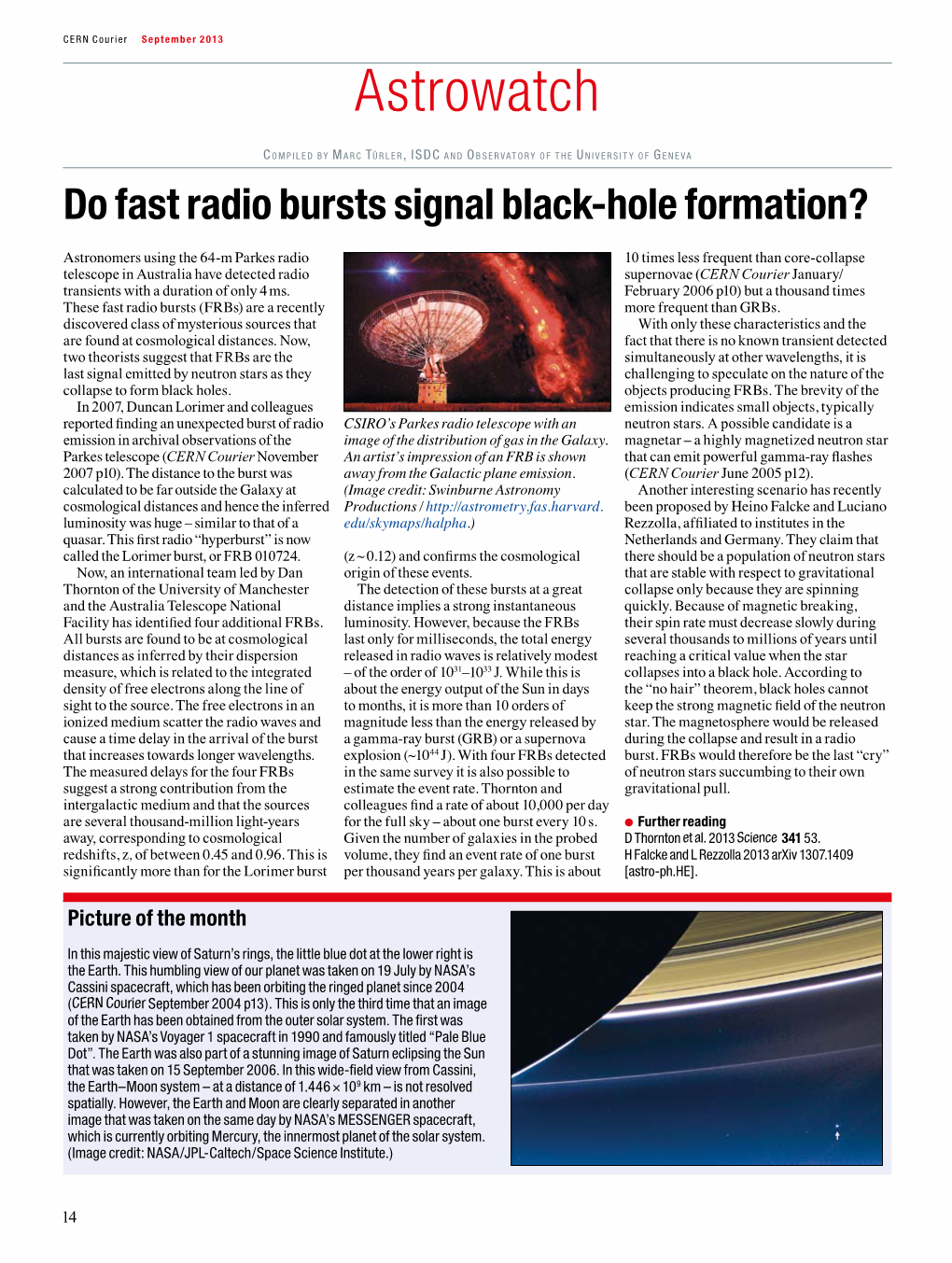 Cerncourier V O L U M E 5 3 N U M B E R 7 S E P T E M B E R 2 0 1 3 CERN Courier September 2013