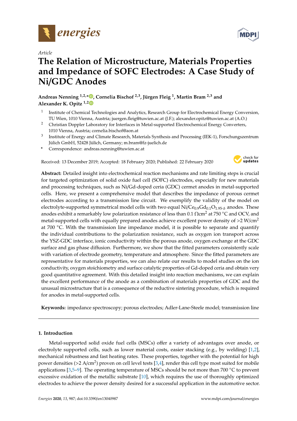 The Relation of Microstructure, Materials Properties and Impedance of SOFC Electrodes: a Case Study of Ni/GDC Anodes