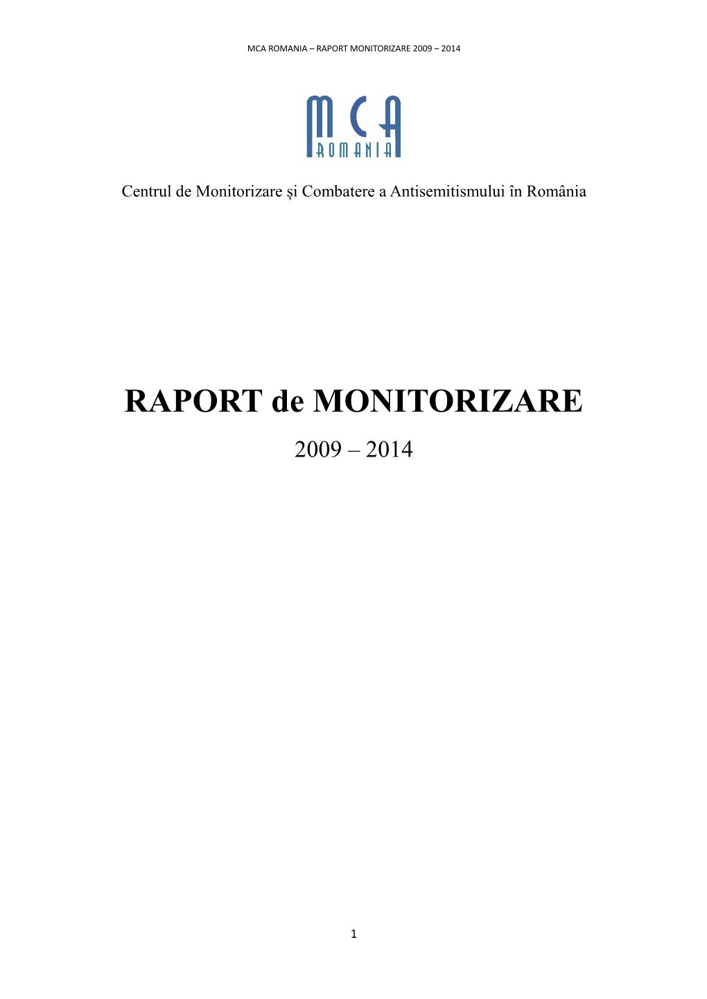 RAPORT De MONITORIZARE