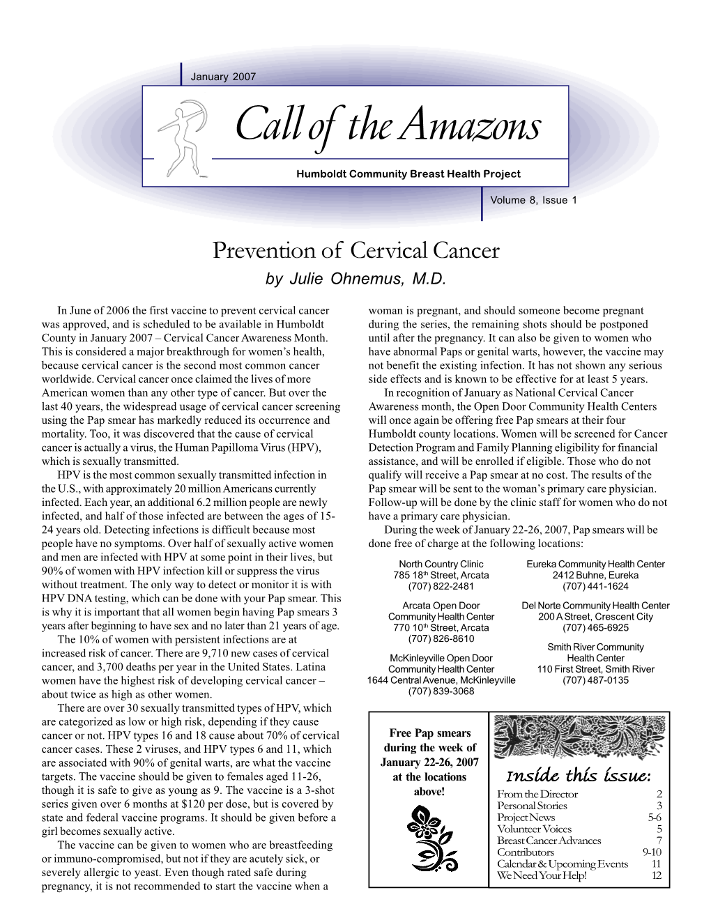 January 2007 Newsletter