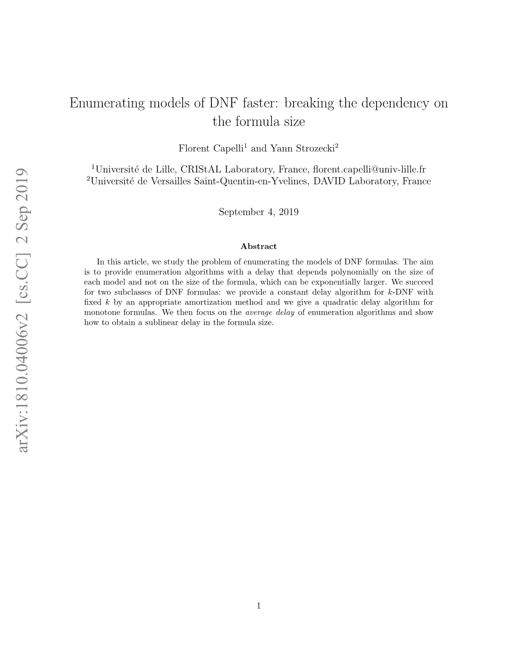 Enumerating Models of DNF Faster