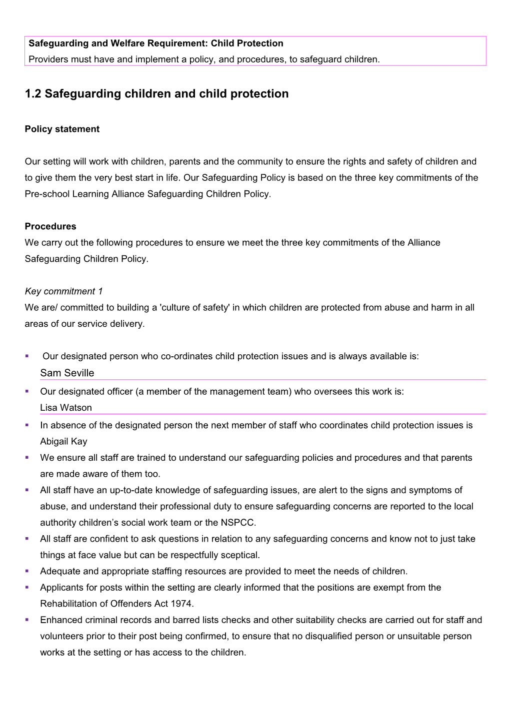 1.2 Safeguarding Children and Child Protection s2