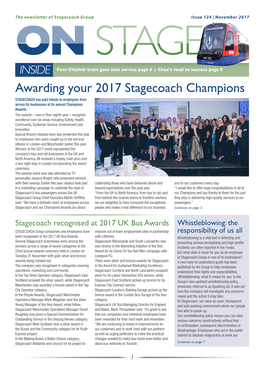 Awarding Your 2017 Stagecoach Champions STAGECOACH Has Paid Tribute to Employees from Across Its Businesses at Its Annual Champions Awards